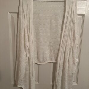 Torrid White Open-Front Short Sleeve Layering Cardigan Size 3/4